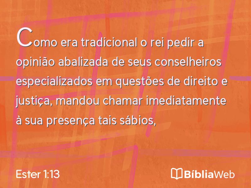 Ester 1:13 em imagem para compartilhar