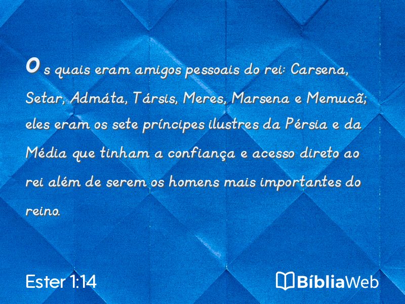Ester 1:14 em imagem para compartilhar