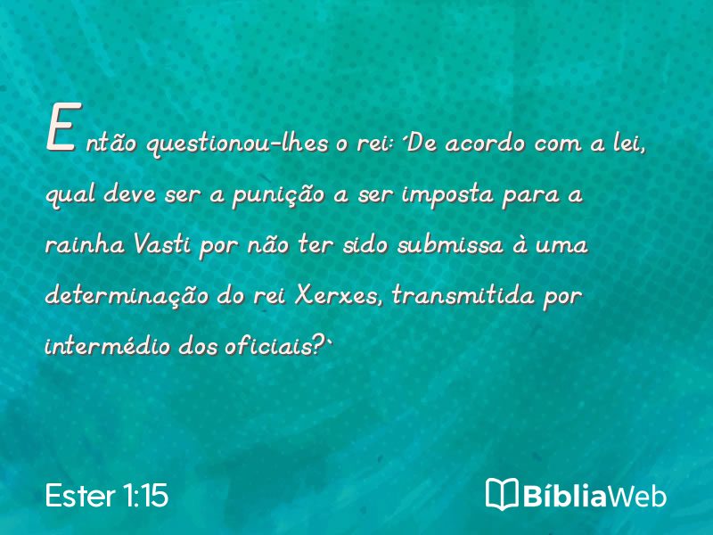 Ester 1:15 em imagem para compartilhar
