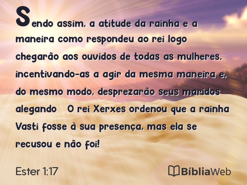 Ester 1:17 em imagem para compartilhar