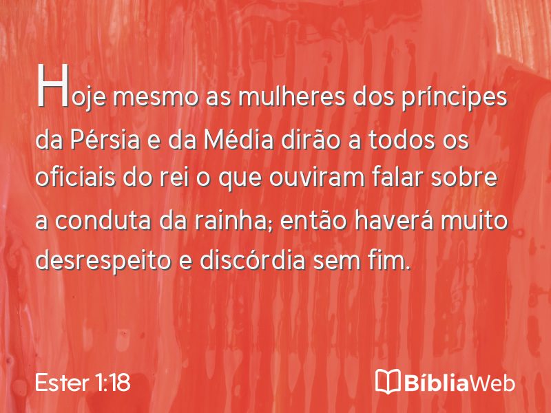 Ester 1:18 em imagem para compartilhar