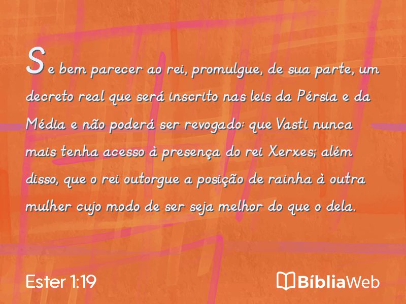 Ester 1:19 em imagem para compartilhar