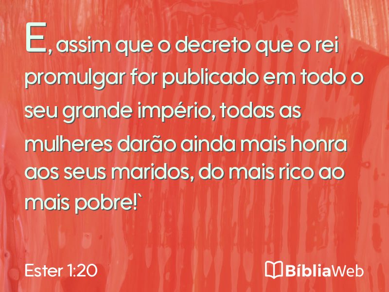 Ester 1:20 em imagem para compartilhar