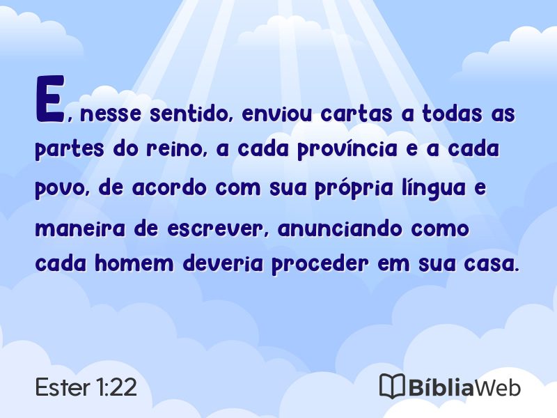 Ester 1:22 em imagem para compartilhar