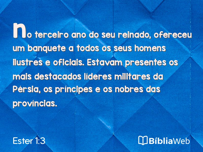 Ester 1:3 em imagem para compartilhar