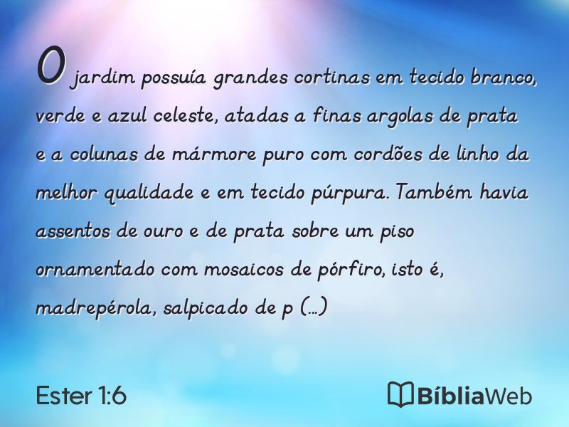 Ester 1:6 em imagem para compartilhar