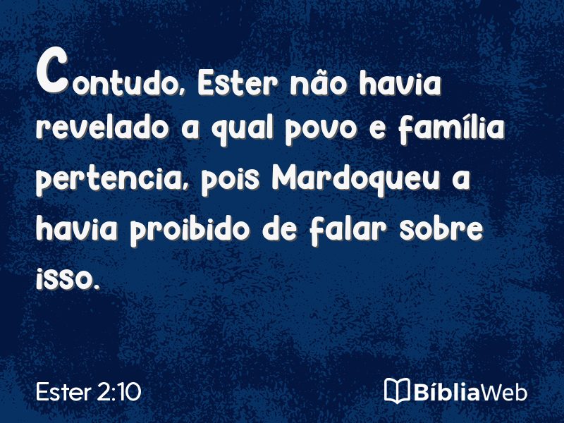 Ester 2:10 em imagem para compartilhar
