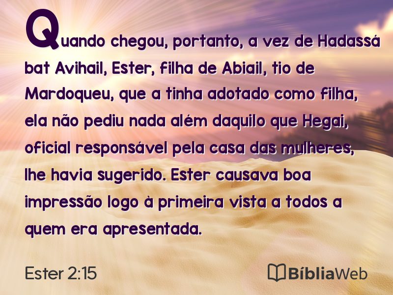 Ester 2:15 em imagem para compartilhar
