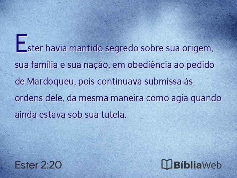 Ester 2:20 em imagem para compartilhar