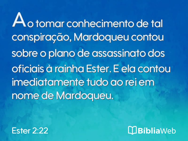 Ester 2:22 em imagem para compartilhar