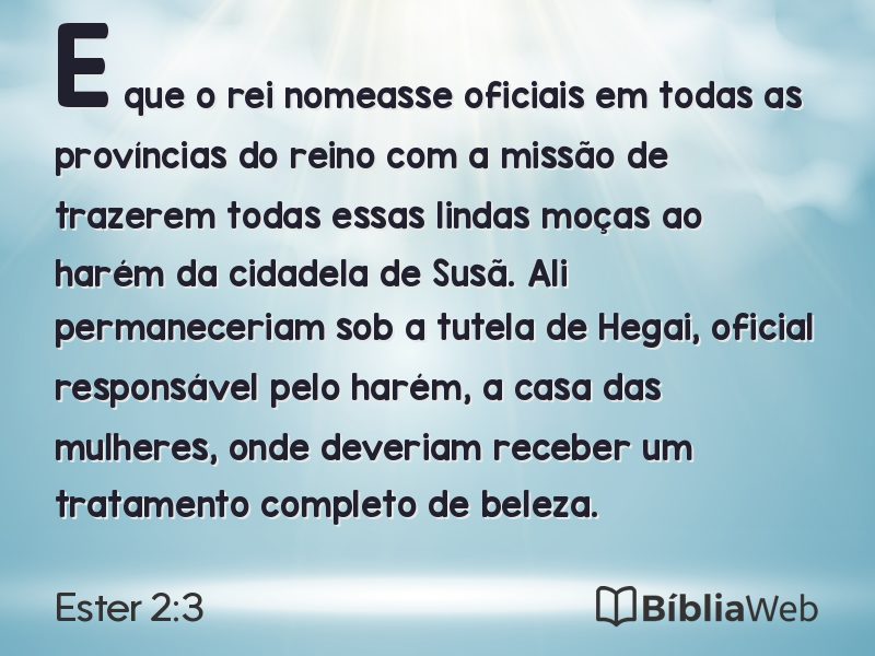 Ester 2:3 em imagem para compartilhar