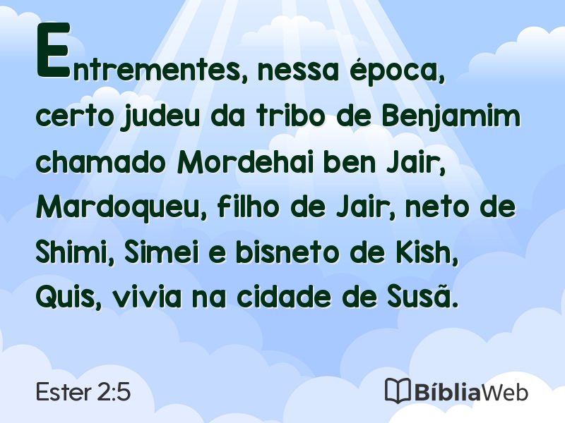 Ester 2:5 em imagem para compartilhar
