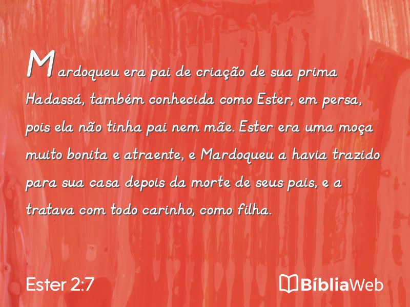 Ester 2:7 em imagem para compartilhar