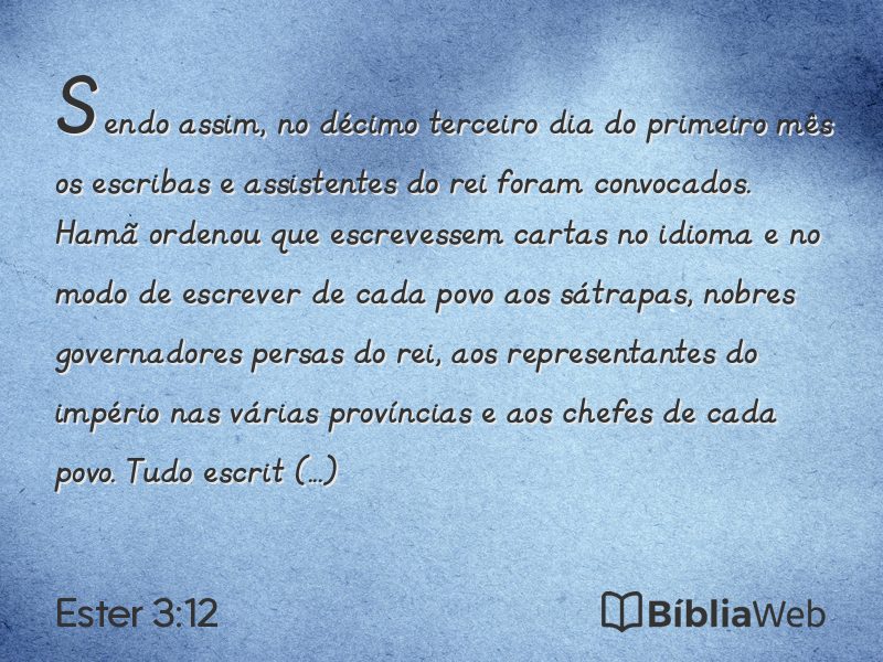 Ester 3:12 em imagem para compartilhar