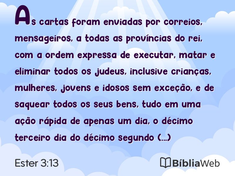 Ester 3:13 em imagem para compartilhar