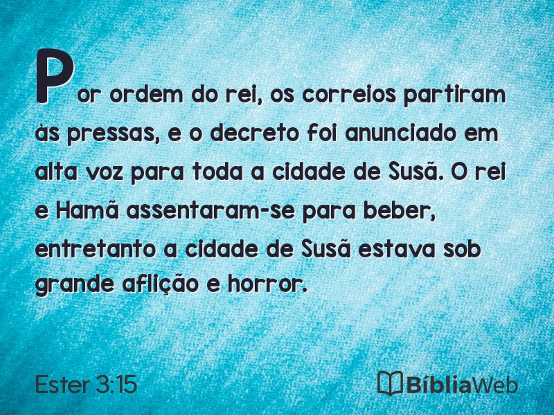 Ester 3:15 em imagem para compartilhar