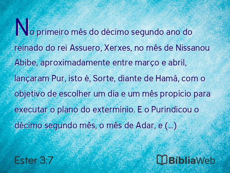 Ester 3:7 em imagem para compartilhar