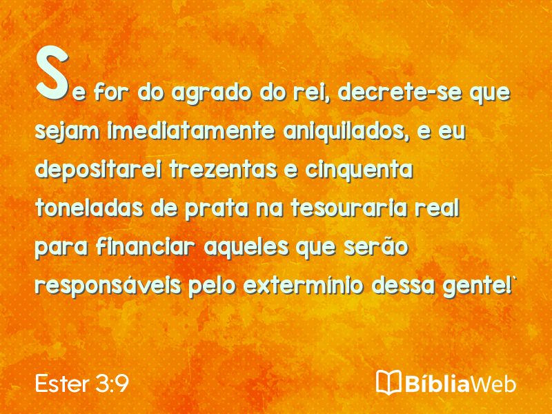Ester 3:9 em imagem para compartilhar