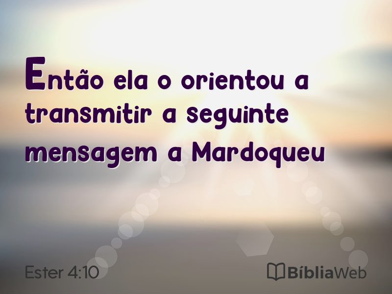 Ester 4:10 em imagem para compartilhar