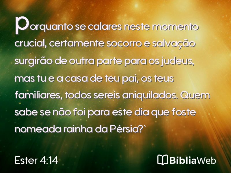 Ester 4:14 em imagem para compartilhar