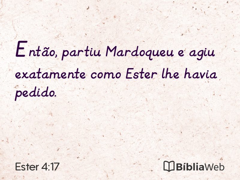 Ester 4:17 em imagem para compartilhar