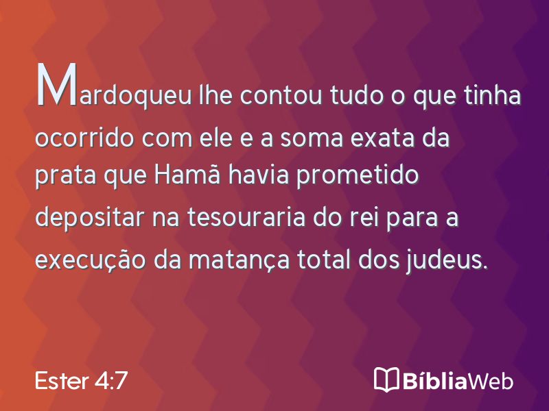 Ester 4:7 em imagem para compartilhar