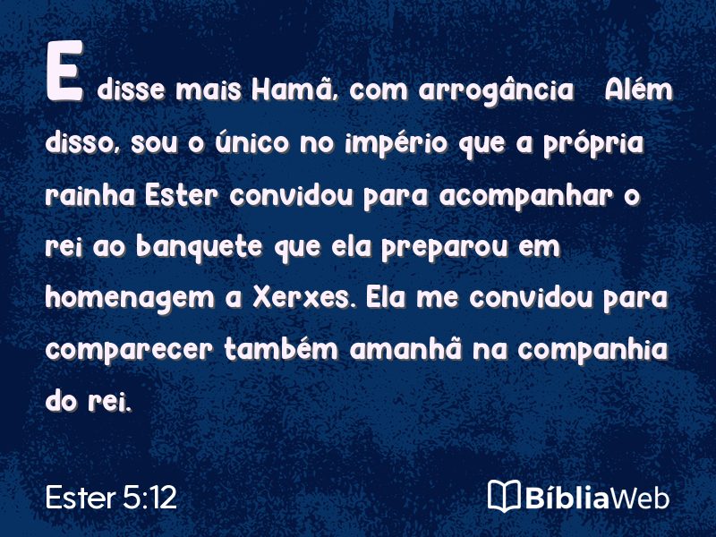 Ester 5:12 em imagem para compartilhar