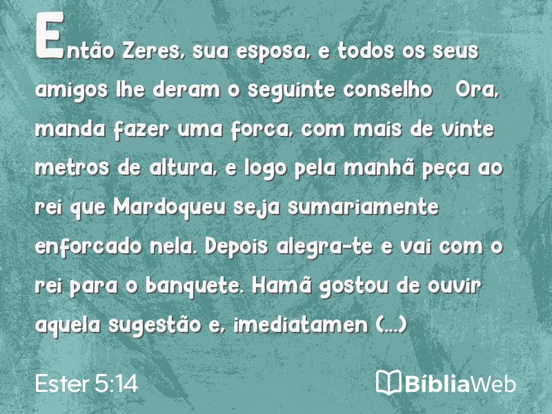 Ester 5:14 em imagem para compartilhar