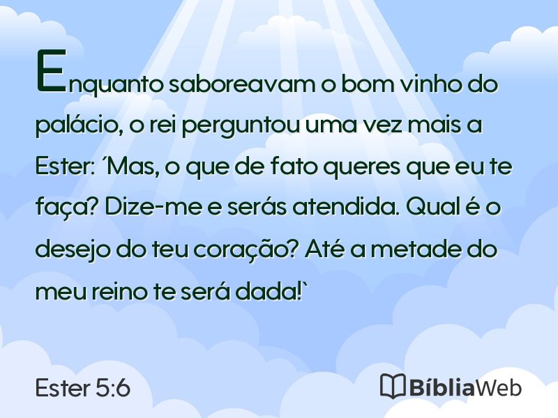 Ester 5:6 em imagem para compartilhar