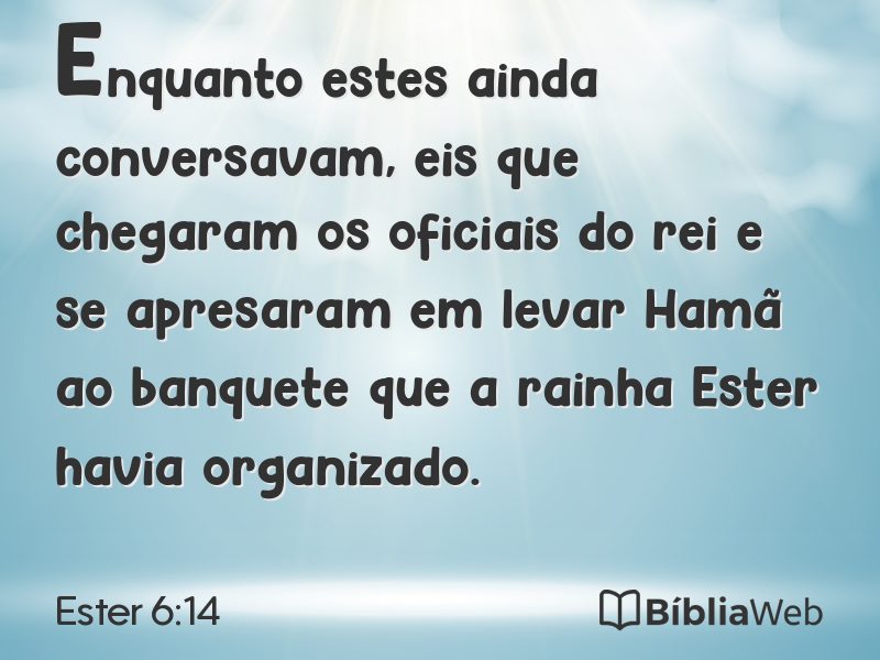 Ester 6:14 em imagem para compartilhar