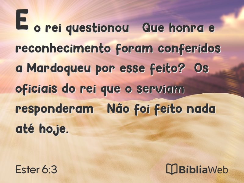 Ester 6:3 em imagem para compartilhar