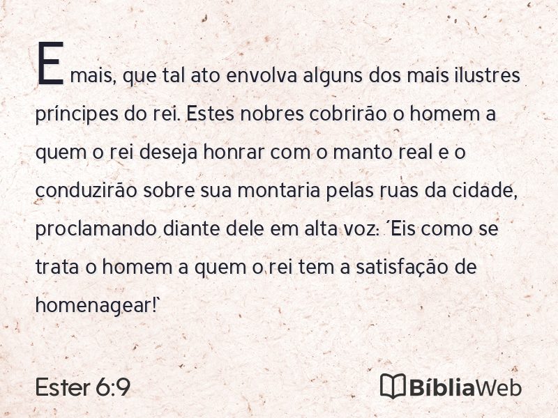 Ester 6:9 em imagem para compartilhar