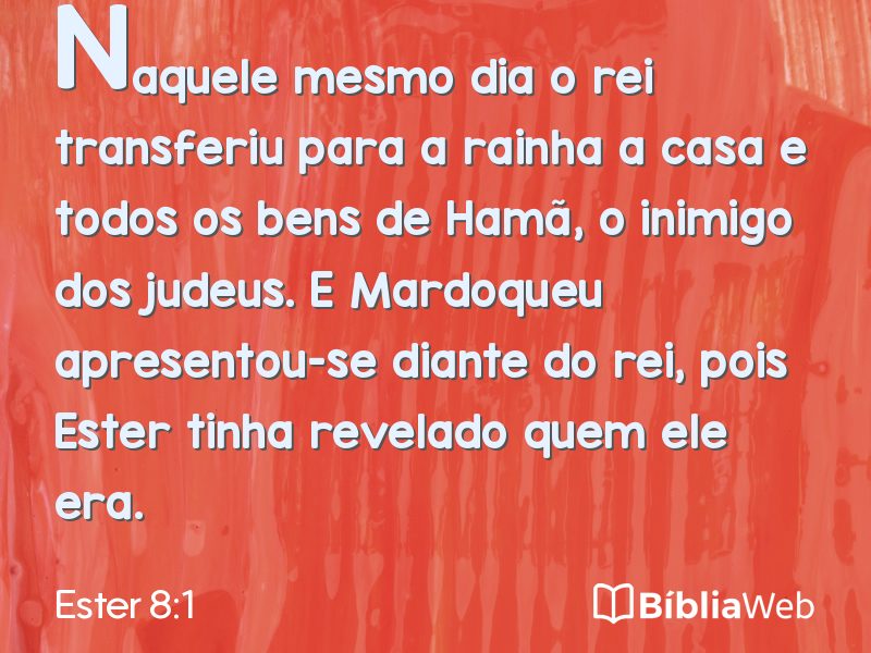 Ester 8:1 em imagem para compartilhar