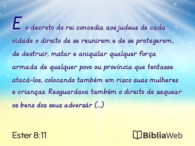 Ester 8:11 em imagem para compartilhar