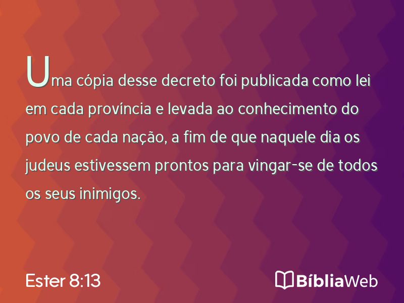 Ester 8:13 em imagem para compartilhar