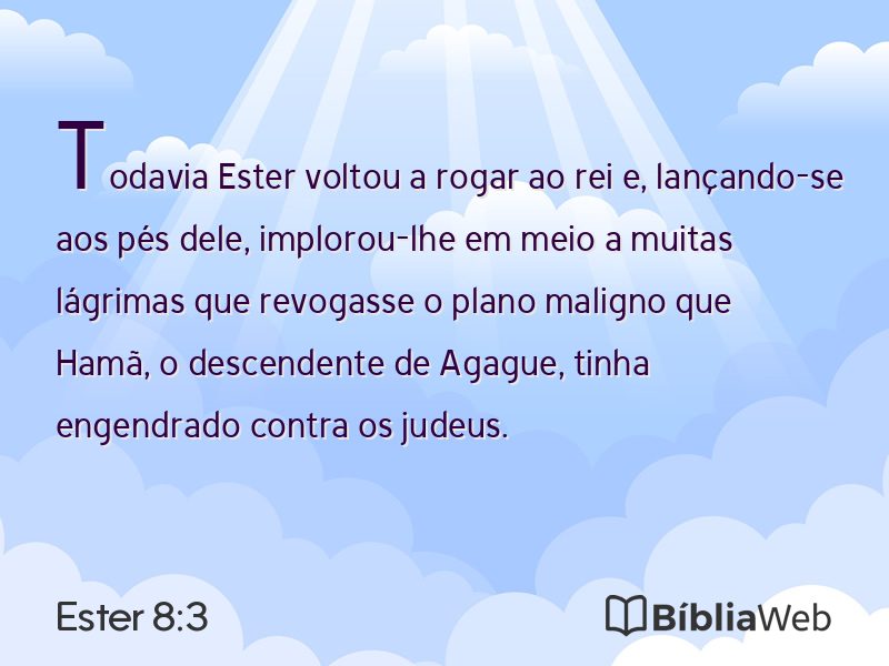 Ester 8:3 em imagem para compartilhar
