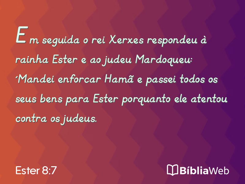 Ester 8:7 em imagem para compartilhar