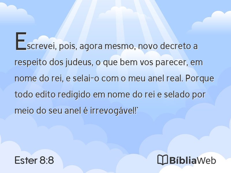 Ester 8:8 em imagem para compartilhar