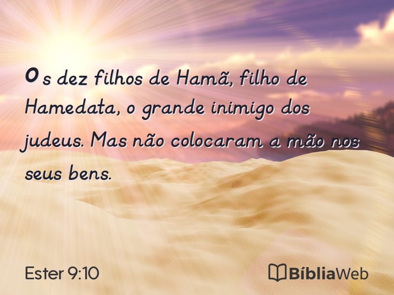 Ester 9:10 em imagem para compartilhar