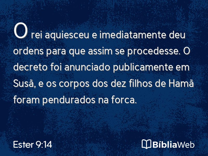 Ester 9:14 em imagem para compartilhar