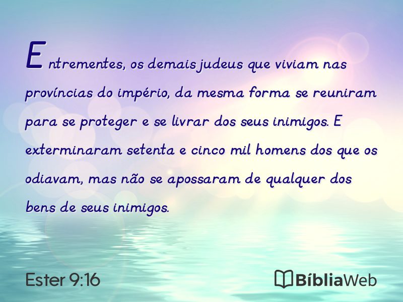 Ester 9:16 em imagem para compartilhar