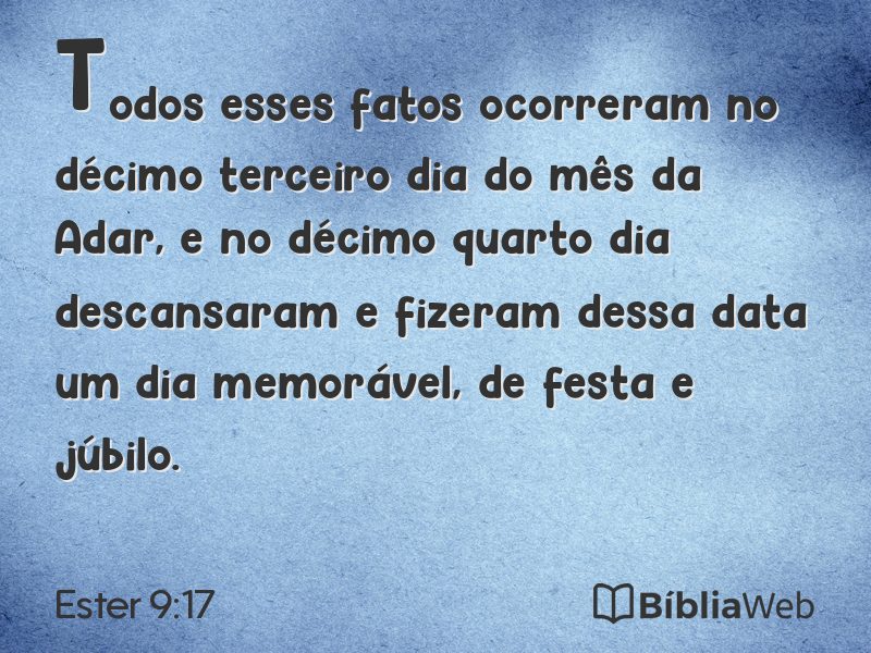 Ester 9:17 em imagem para compartilhar