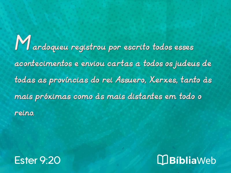 Ester 9:20 em imagem para compartilhar