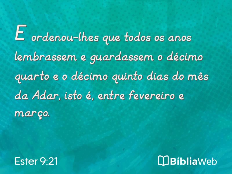 Ester 9:21 em imagem para compartilhar