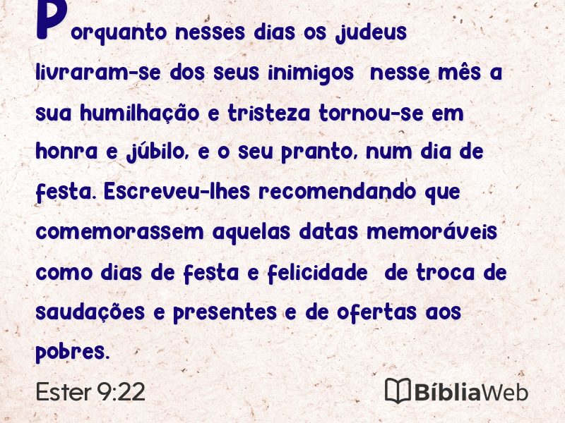 Ester 9:22 em imagem para compartilhar