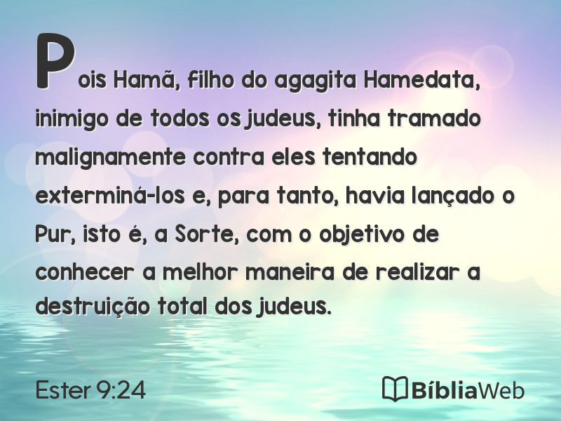 Ester 9:24 em imagem para compartilhar