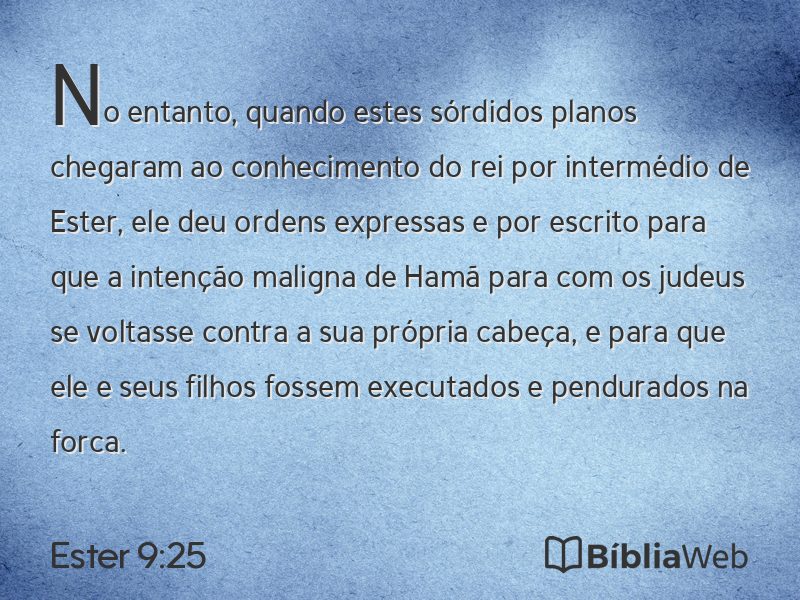 Ester 9:25 em imagem para compartilhar