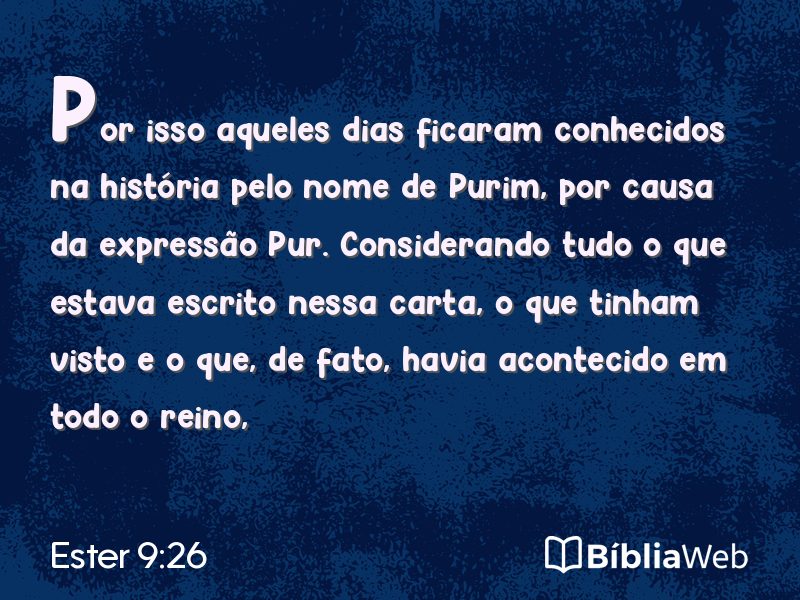 Ester 9:26 em imagem para compartilhar