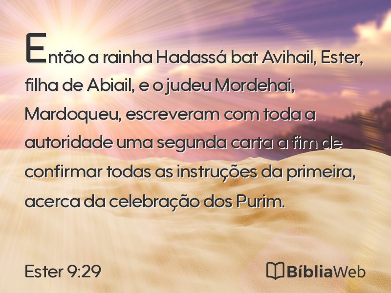 Ester 9:29 em imagem para compartilhar