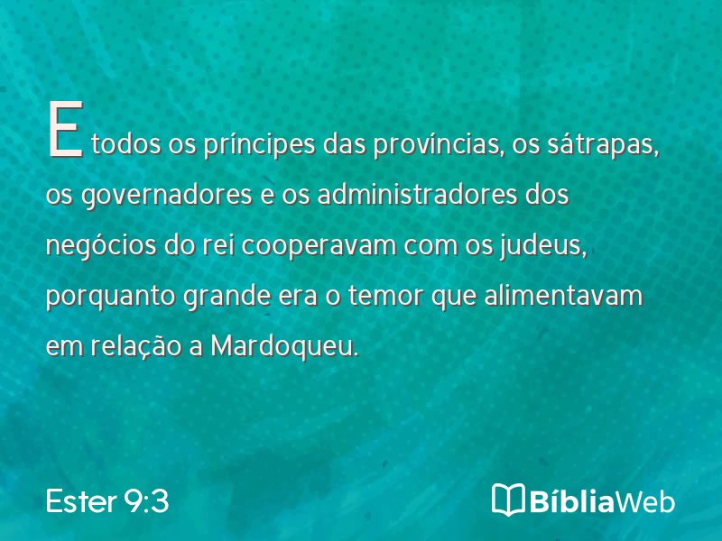 Ester 9:3 em imagem para compartilhar